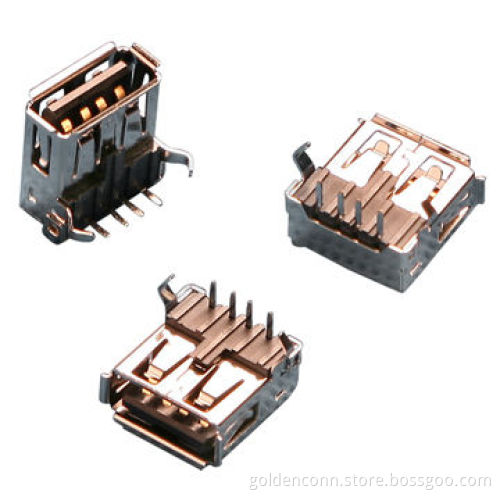 USB A female in 90-right-angle, DIP type, 1.1 or 2.0 mold